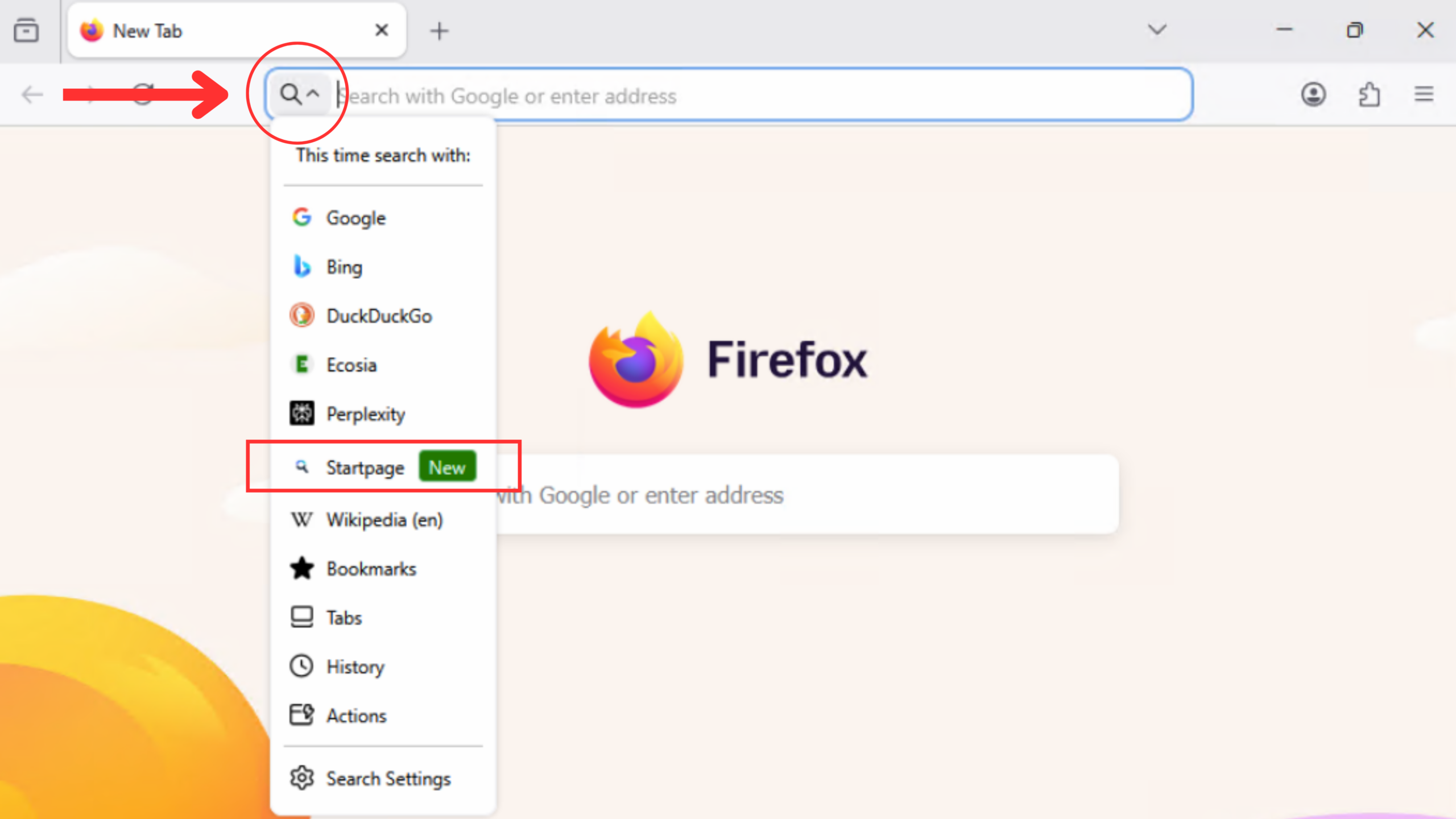 Firefox is piloting Startpage as a native private search option in select European markets
