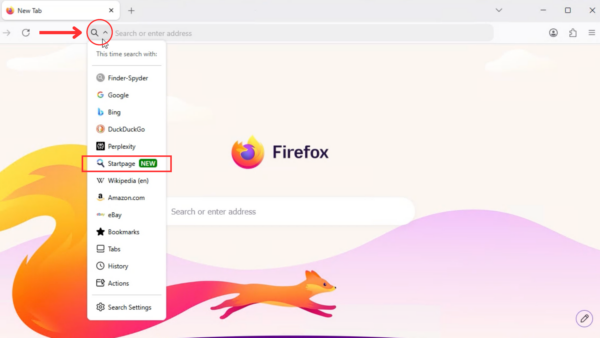 Startpage is now natively integrated into Firefox